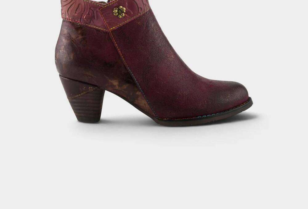 NEW L'ARTISTE women's bestlove boots in bordeaux multi